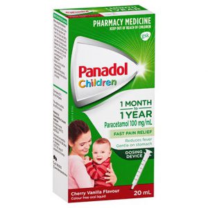 Panadol elixir 5+ raspberry 100ml