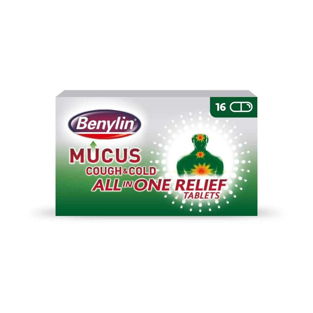 Benylin Mucus Cough & Cold Tablets, 16 Tablets