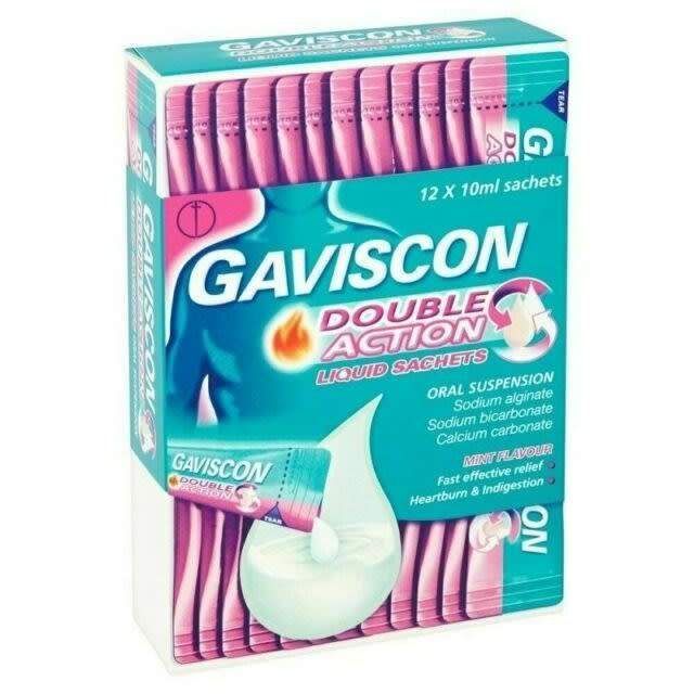 Gaviscon Double Action Mint Liquid Sachets, 12x10ml