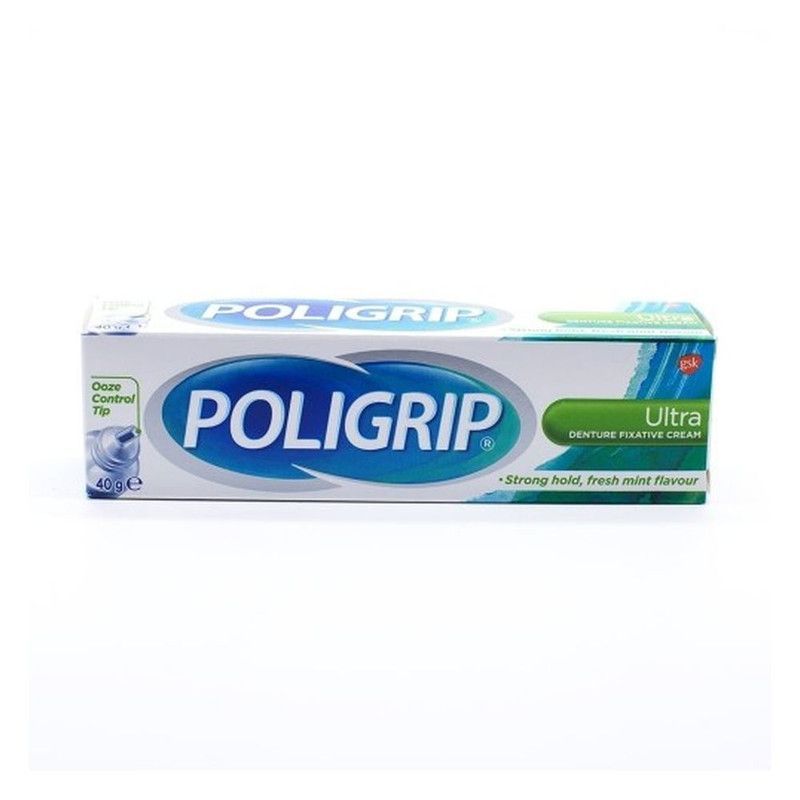 Polygrip Ultra Fresh Mint Denture Cream, 40g