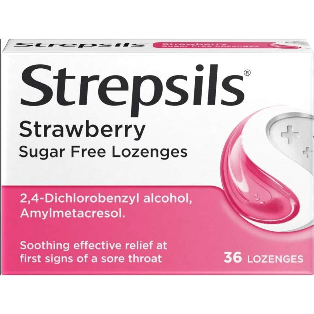 Strepsils Strawberry Lozenges 36s