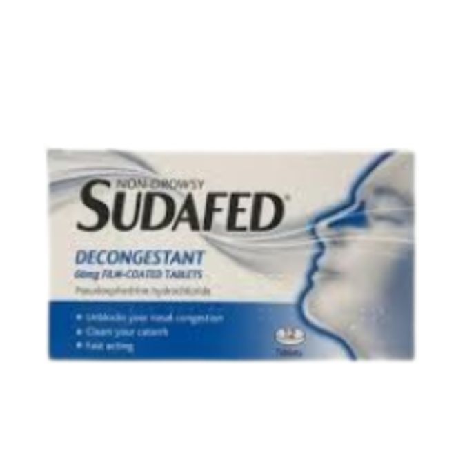 Sudafed Decongestant Tablets 12`S