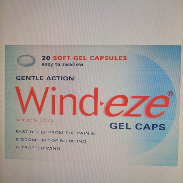 Wind-eze Gel Caps 125mg, 20 Capsules